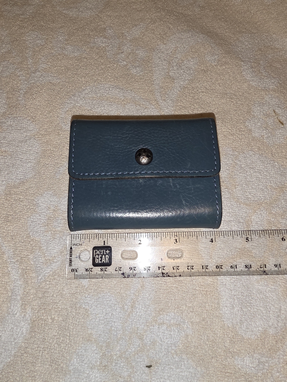 Patricia Nash Compact Blue Leather Accordian Card Wallet